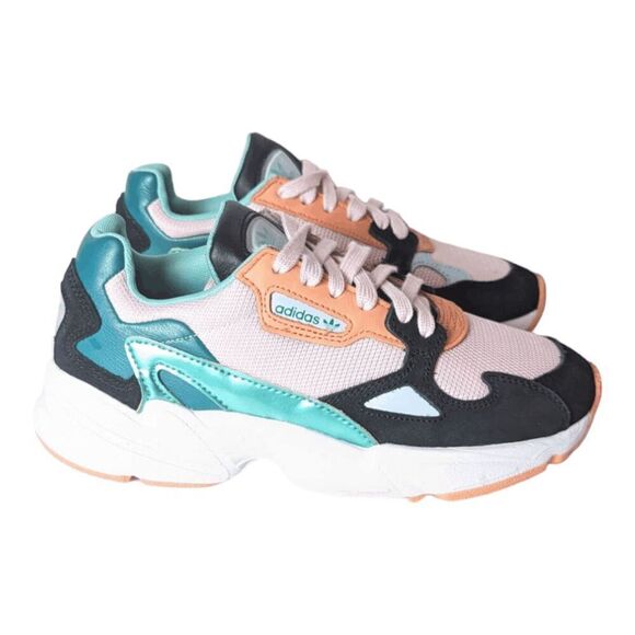 ADIDAS Falcon 'Clear Pink Aero Green' Sneakers Size 7.5 - Picture 3 of 9